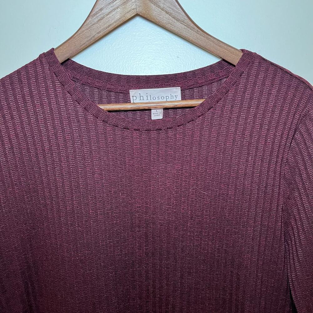 Philosophy Women's Wine Textured Knit Dress-L- NWT-Retail $78​ - Picture 3 of 5